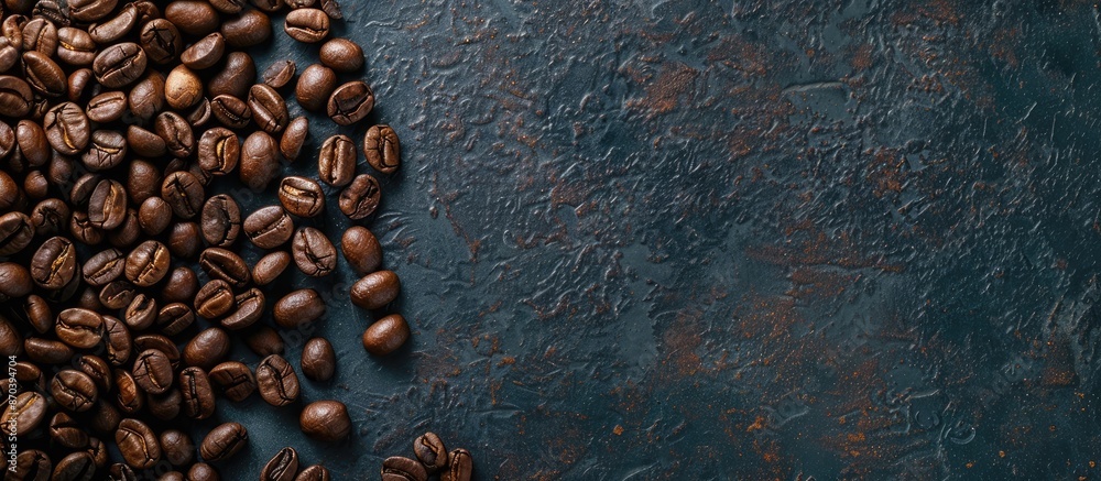 Poster coffee beans roasted and ready to use as a copy space image.