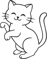 Set of black cats looking out the window. Collection of cartoon cats peeking of the corner. Funny peeking pets. Playful kitten. Vector illustration on white background