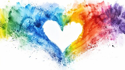 Fototapeta premium Colorful rainbow color powder splash background isolated on white, colorful powder explosion