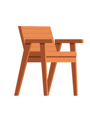 Modern wooden chair without pillows vector illustration