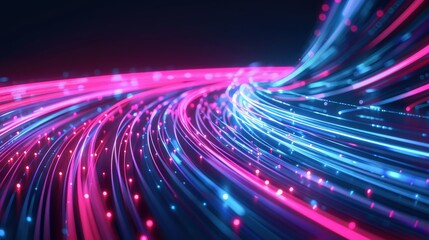 Idea spark, neon light trails, abstract background, high-tech innovation