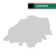 Dotted map of Limpopo is a province of South Africa