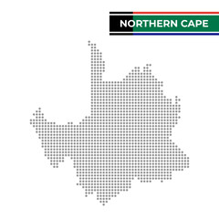 Dotted map of Northern Cape is a province of South Africa