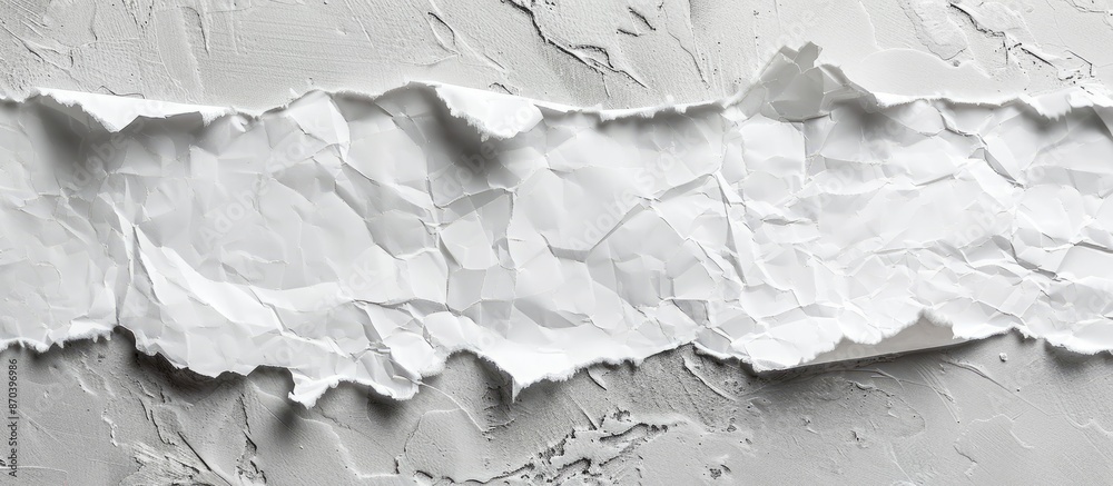 Aufkleber Torn paper on gray backdrop with room for text in the image. copy space available
