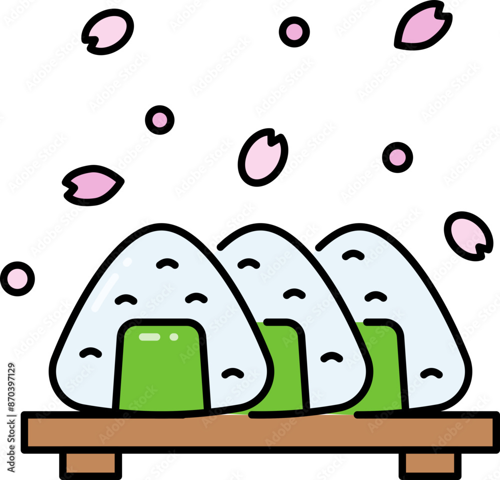 Poster Onigiri line icon