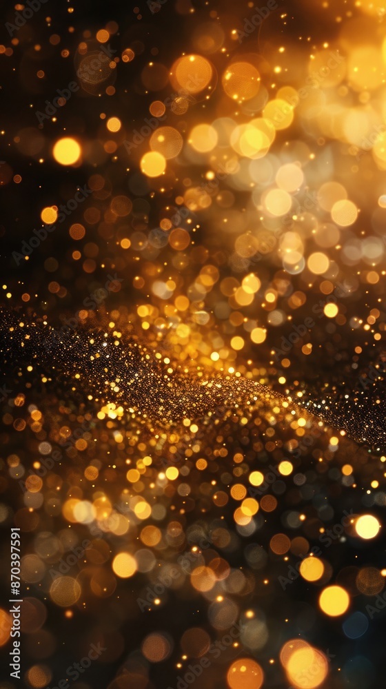 Wall mural Glittery Gold Background with Festive Bokeh, Luxurious and Sparkling