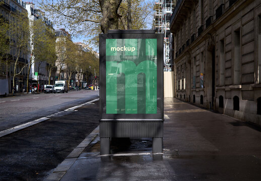 Mockup Of Customized Bus Stop Sign