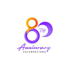 80th anniversary logo design template