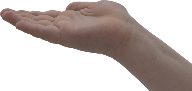 A Helping Hand in Times of Need: Open Palm Extended in Gesture of Support and Assistance - Transparent Background