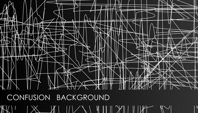 Horizontal confused lines abstract background with chaotic bumpy drawing stripes, cover, site presentation in HD format. UI template layout for web design of internet products. Vector banner