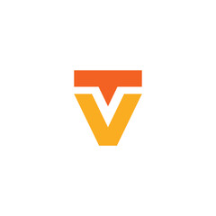 VT Initial Logo Design. TV Logo vector