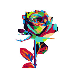 rose flower in wpap colorful vector