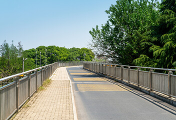 Empty urban road and buildings in the city