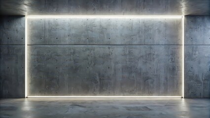Simple luxury grey concrete wall with neon light, minimal style, luxury, grey, concrete, wall, neon light, minimal