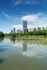 Lakeside modern office building in China