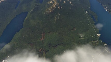 Top aerial view Acadia National Park in Maine. United States