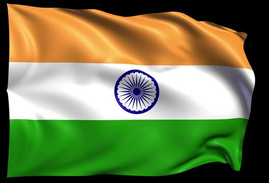waving flag of India Loop