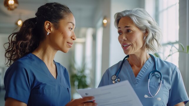 Two doctors are talking to each other