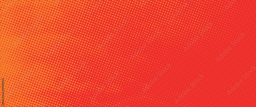 Wall mural dots halftone orange color pattern gradient texture with technology digital background. dots pop art