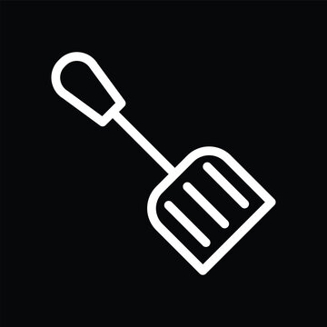 recommend clip art: White Spatula Outline Icon