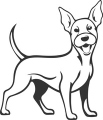 Dog breeds heads vector illustration. Pet portrait in style of hand drawn black doodle on white background