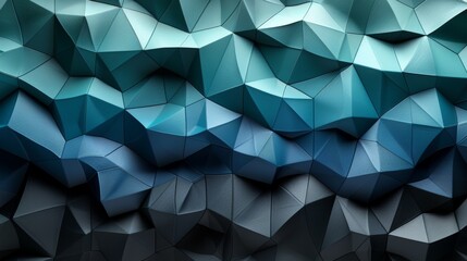 Fototapeta premium Low poly green triangle gradient wallpaper background.