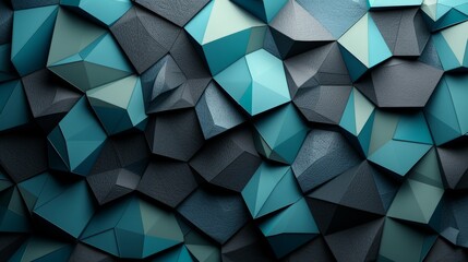 Fototapeta premium Low poly green triangle gradient wallpaper background.