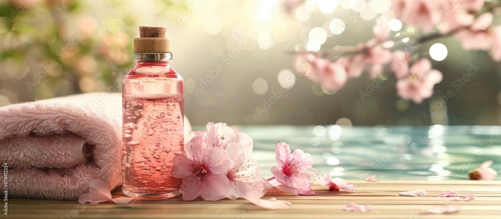 Canvas Prints Spa-themed bottle with copy space image.