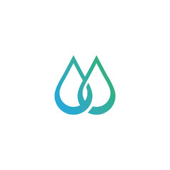 Two Drops Water Logo Vector Illustration