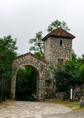 facade of an ancient building, historical object