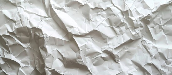 Fototapeta premium Background of crumpled white paper with copy space image.