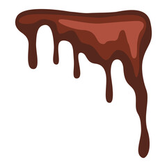 Brown chocolate sauce dripping syrup