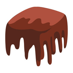 Brown chocolate sauce dripping syrup
