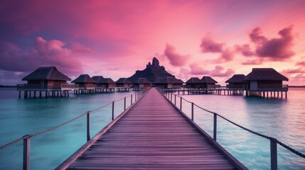 Obraz premium Explore a serene paradise where tranquil beauty and relaxation await, a perfect getaway destination
