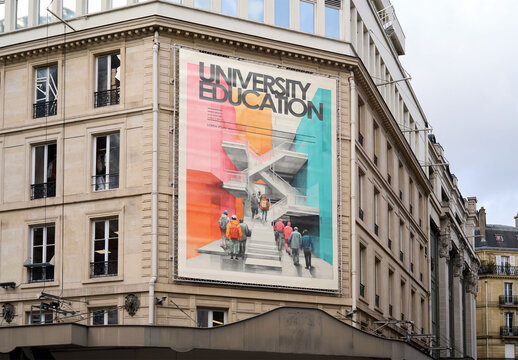 Mockup Of Customized Hoarding On Building Corner