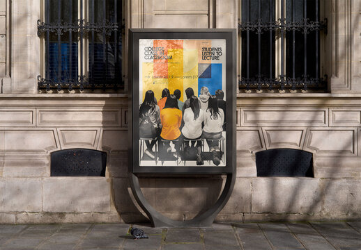 Mockup Of Customizable Poster Outside Building