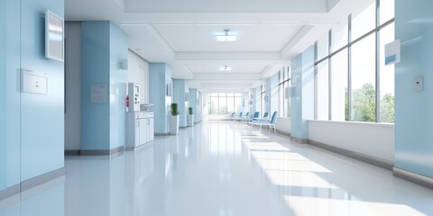 Sterile and Modern Hospital Corridor