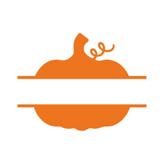 Logo con silueta de calabaza y banner horizontal para su uso en felicitaciones y tarjetas