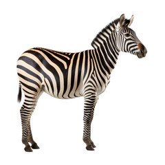 zebra standing isolated on white