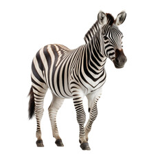 Fototapeta premium zebra standing isolated on white