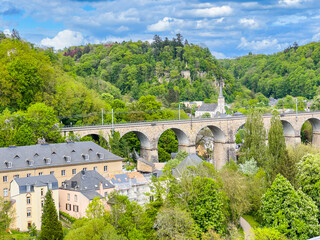 Fototapeta premium Street view of Luxembourg City, Luxembourg