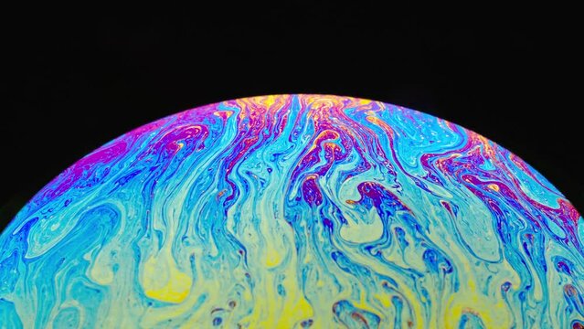 Half a soap bubble. abstract colors texture background.