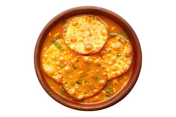 Indulgent aamras puri isolated on transparent background
