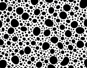 Fototapeta premium Black and white irregular abstract polka dots