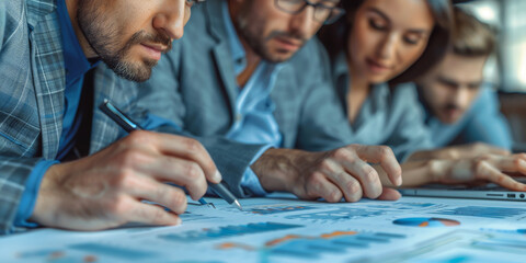 Fototapeta premium Professional Executive business team brainstorming on meeting to planning investment project working and strategy of business making conversation with partner and consultation of collaboration