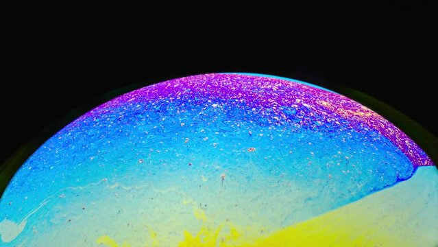 Half a soap bubble. abstract colors texture background.