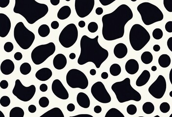 Black and white Cow Spot Texture pattern