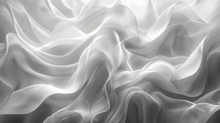 Obraz premium Abstract White Fabric Waves - Generative AI