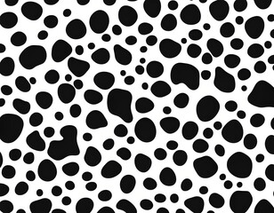 Black and white irregular abstract polka dots