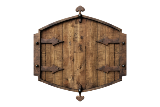 Wooden marque sign isolated on transparent background